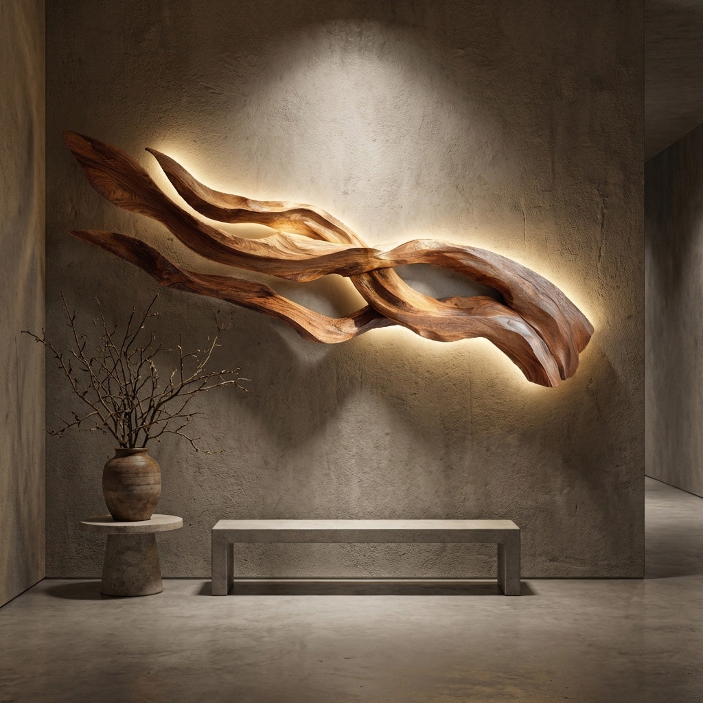 Contemporary Sculptural Wood Wall Art For Home Style - Image 2