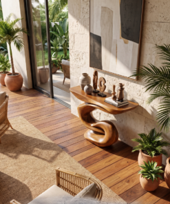 Alternative view of Handcrafted Accent Table Furniture Decor