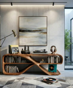 Alternative view of Modern Organic Wooden Console Table For Living Decor