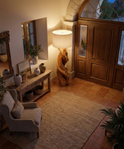 Alternative view of Rustic Sculptural Floor Lamp With Twisted Base For Bedroom