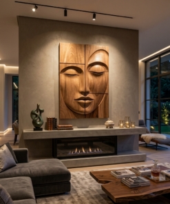 Alternative view of Modern Buddha Face Wall Art Living Room Entryway