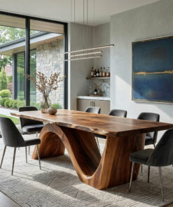Alternative view of Contemporary Curved Base Wood Dining Table For Dining Area