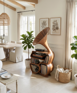 Alternative view of Mid Century Record Player Stand For Bedroom Decor