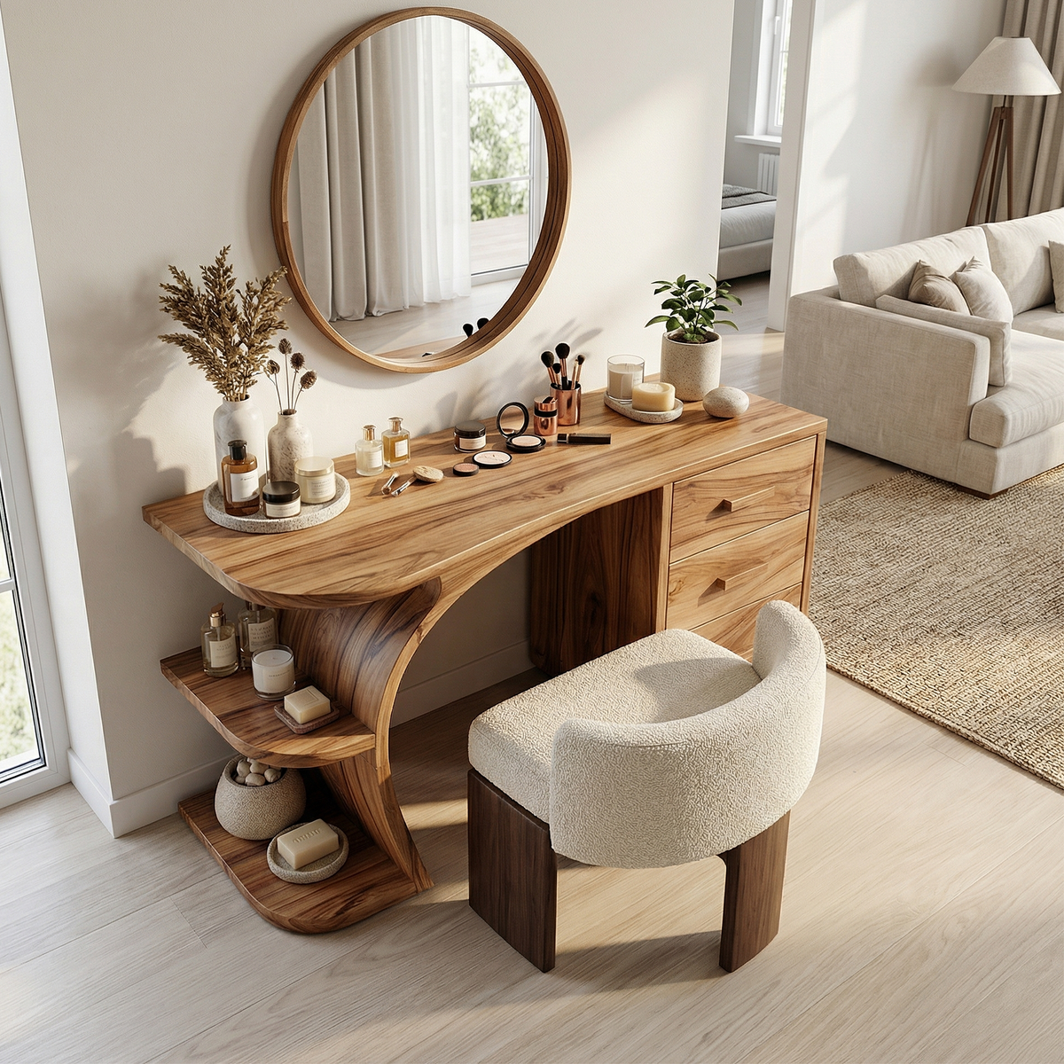 Elegant Makeup Vanity Table Personal Beauty Area Dressing Space - Image 2