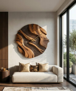 Alternative view of Organic Sculptural Wooden Wall Clock For Living Room