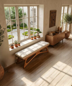 Alternative view of Modern Flowing Wood Bench For Furniture Accent