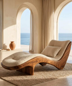 Alternative view of Organic Modern Natural Wood Lounge Chair For Reading Nook