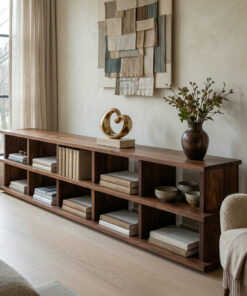 Alternative view of Modern Long Wooden Bookshelf For Living Room Storage