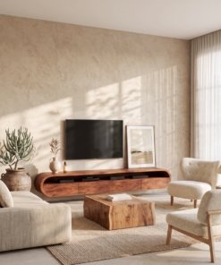 Alternative view of Modern Floating TV Console With Rounded Design For Living Room