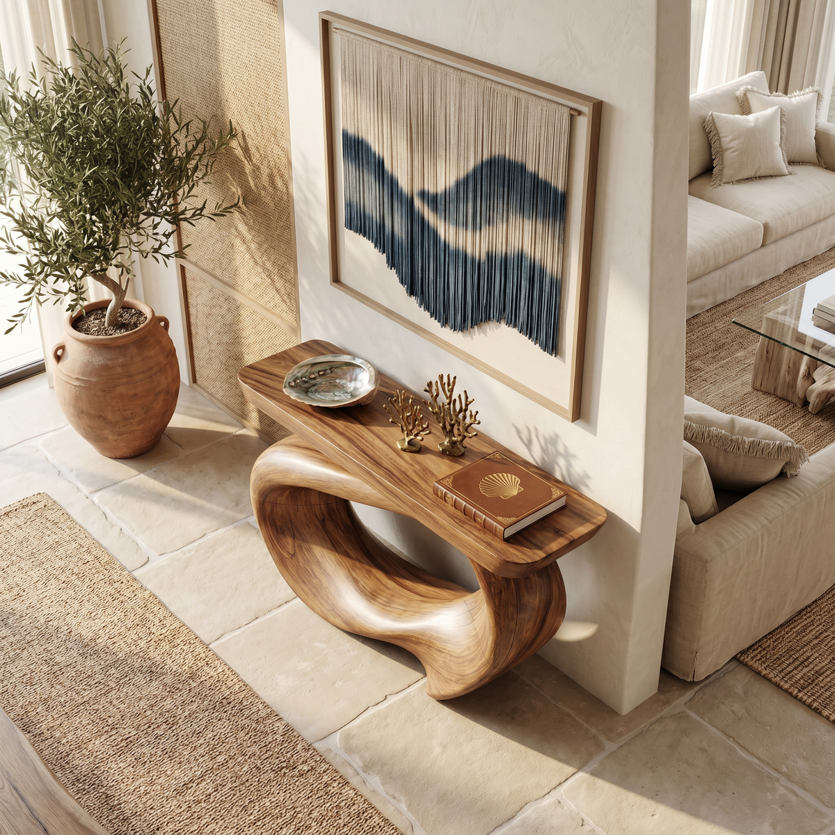 Rustic Live Edge Console Table Entryway Design - Image 2
