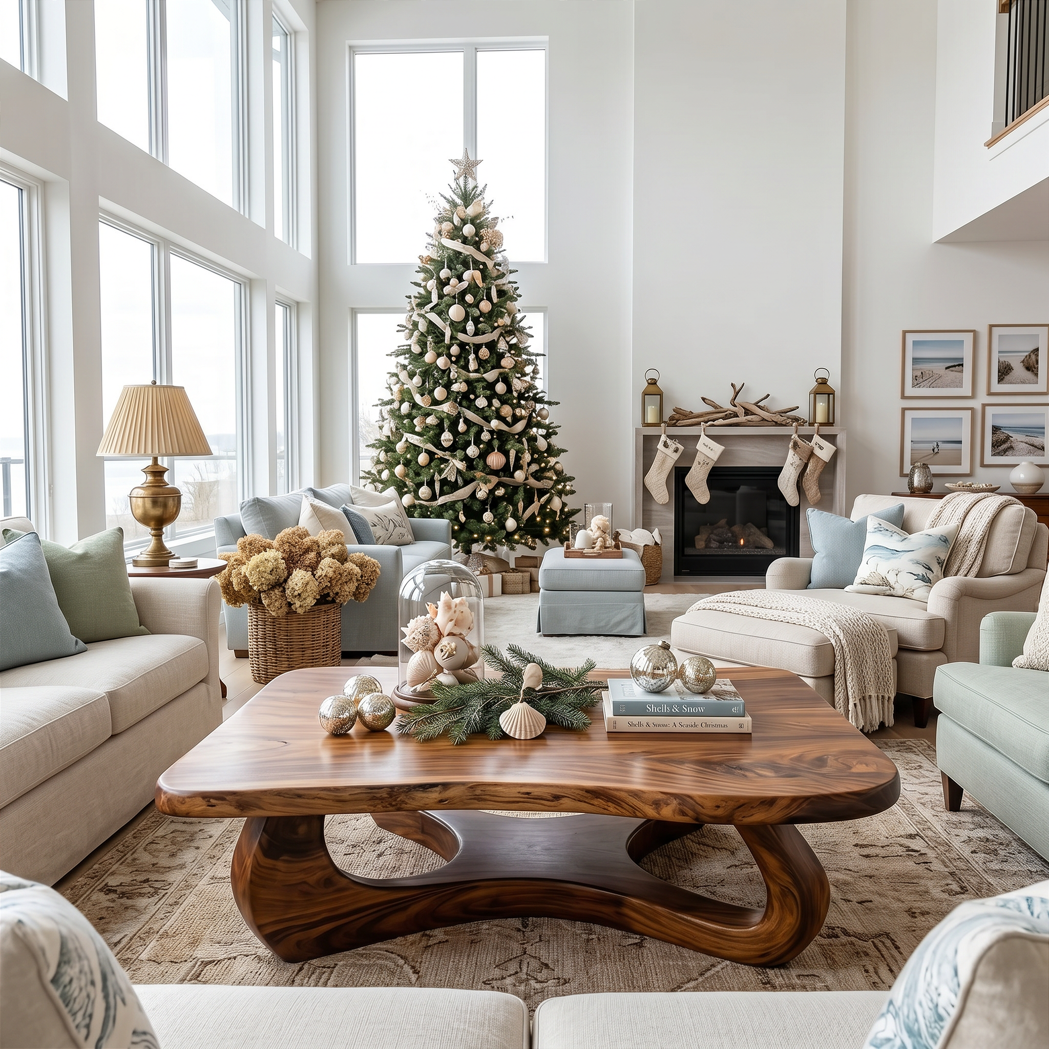 Rustic Wooden Live Edge Coffee Table For Holiday Home Furniture - Image 2