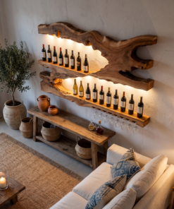 Alternative view of Mid Century Wine Holder For Kitchen Minimalist Shelf
