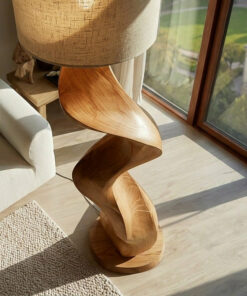 Alternative view of Modern Natural Wood Sculptural Floor Lamp For Living Room Decor