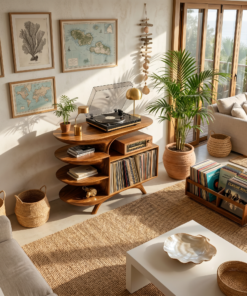 Alternative view of Modern Wooden Record Stand For Bedroom Interior Design Style