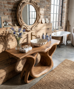 Alternative view of Rustic Solid Wood Vanity For Bathroom Furniture Decor