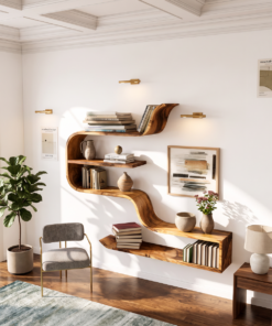 Alternative view of Handcrafted Wooden Entryway Organizer Shelf For Hallway Storage
