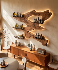 Alternative view of Handcrafted Wine Holder For Kitchen Wine Wall Accent