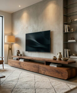 Alternative view of Modern Organic Natural Wood TV Stand For Living Room