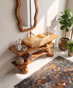 Alternative view of Modern Live Edge Tree Trunk Vanity For Contemporary Bathroom Furniture