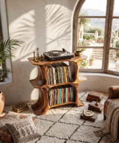 Alternative view of Rustic Record Stand Vintage Living Room Vibe