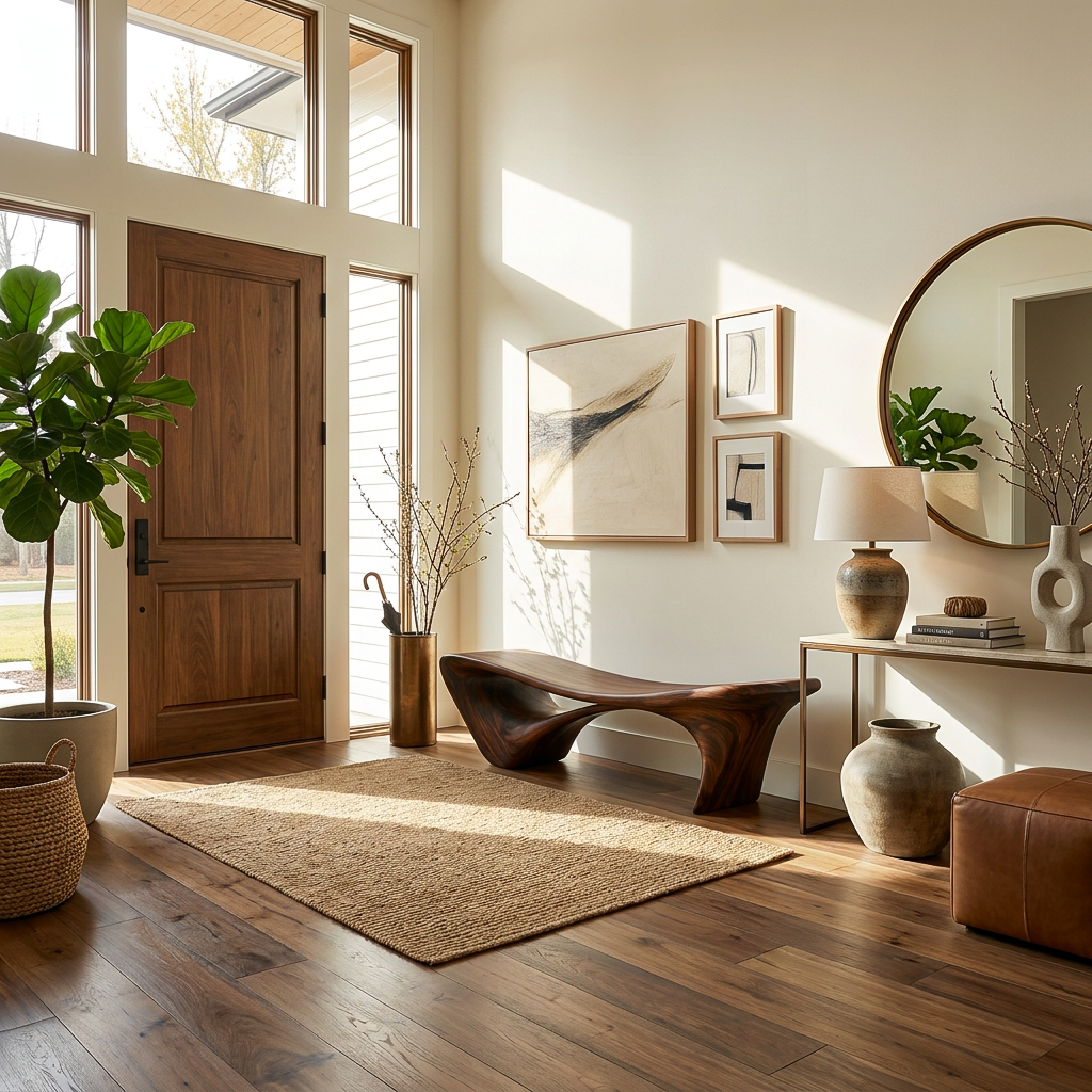Modern Sculptural Bench For Entryway Or Living Room - Image 2
