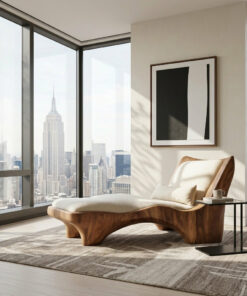 Alternative view of Modern Chaise Lounge With Curved Base For Living Room