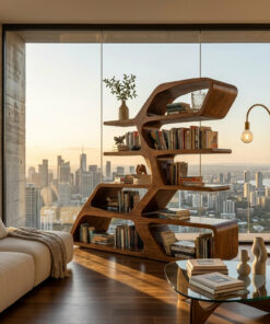 Alternative view of Modern Sculptural Bookshelf For Living Room Decor