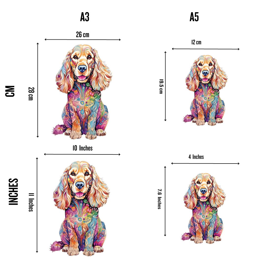 Cocker Spaniel Dog Wooden Jigsaw Puzzle – Unique Shaped Pieces for Adults - Image 3