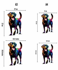 Alternative view of Black Labrador Dog Wooden Jigsaw Puzzle – Unique Shaped Pieces for Adults