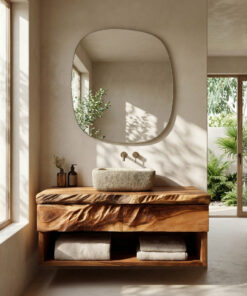Alternative view of Modern Organic Floating Wooden Bathroom Vanity For Bathroom