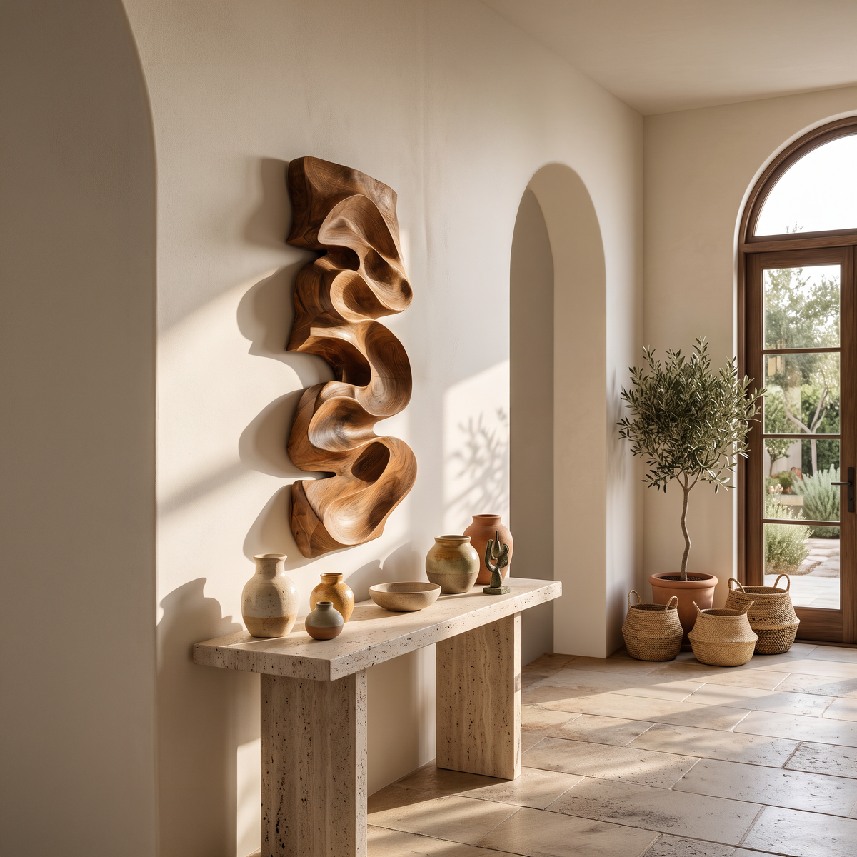 Modern Organic Wall Art Panel Decor For Living Room - Image 3