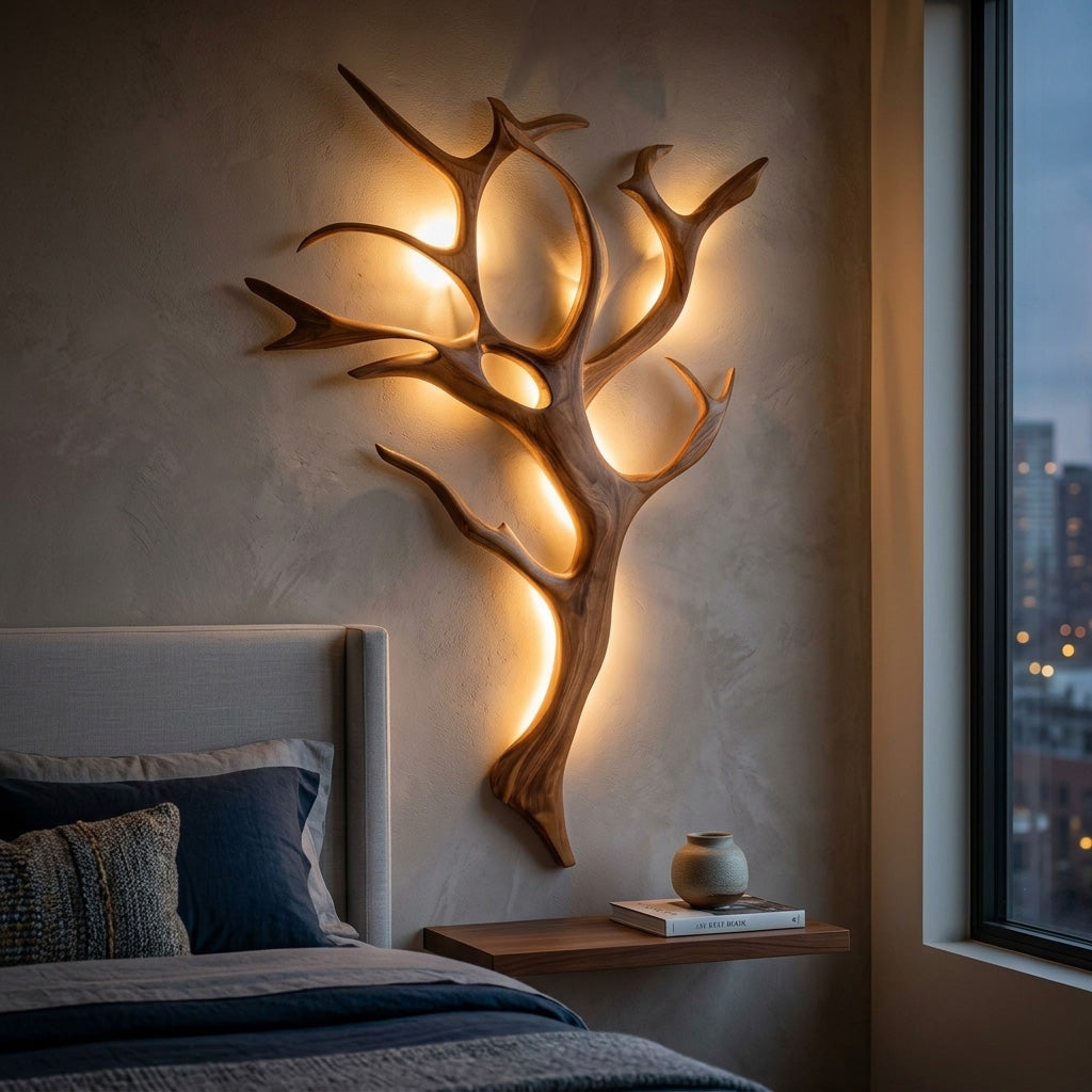 Handcrafted Branch Wall Lamp For Wall Decor - Image 3