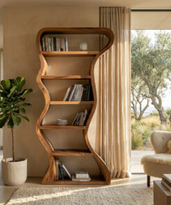 Alternative view of Organic Sculpture Wavy Bookshelf For Living Room Or Office Furniture