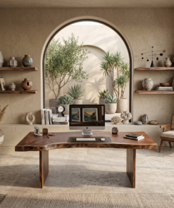 Alternative view of Modern Organic Curved Office Desk For Executive Or Creative Workspace