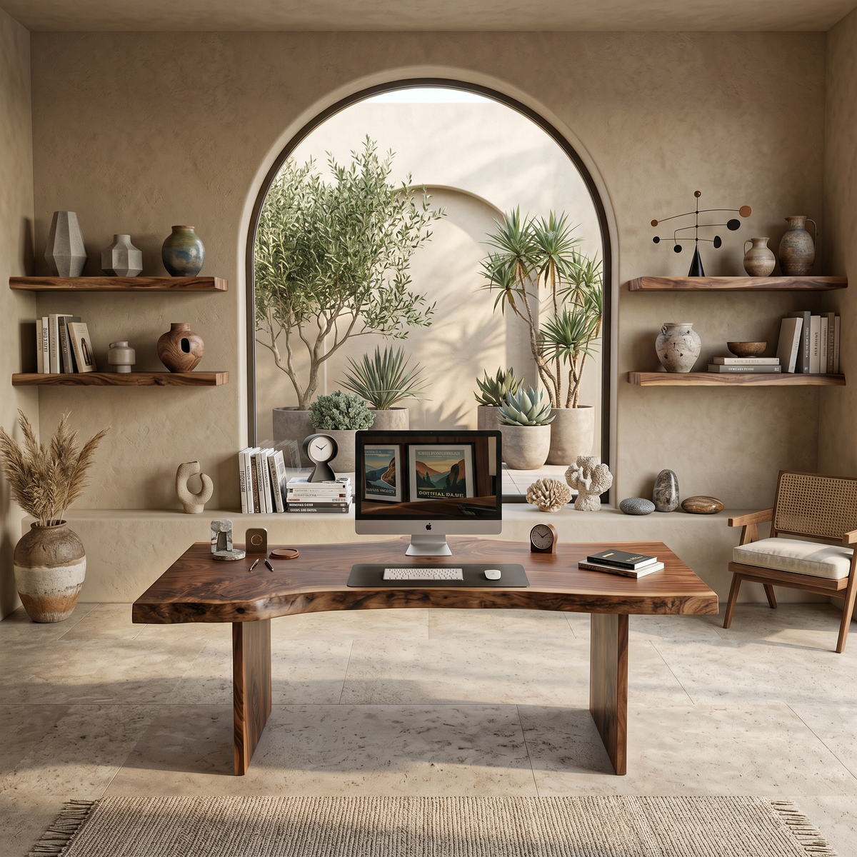 Modern Organic Curved Office Desk For Executive Or Creative Workspace - Image 2