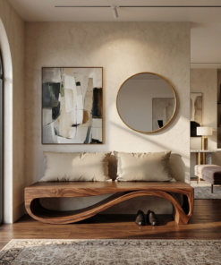 Alternative view of Sculptural Bench With Wave Design For Entryway