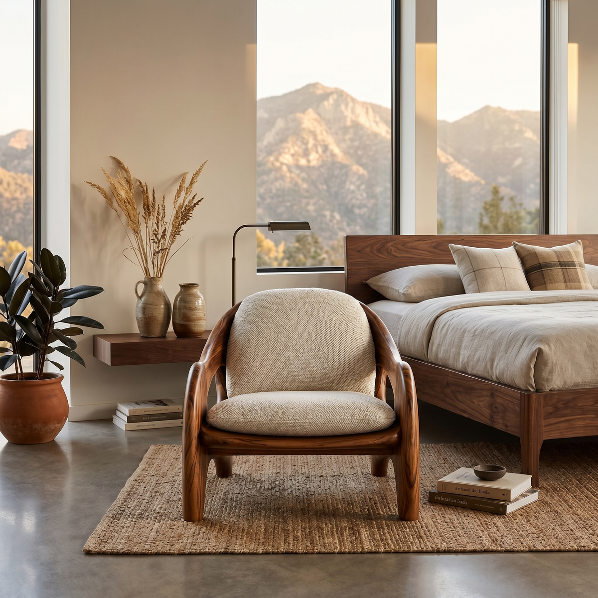 Modern Sculptural Accent Chair For Reading Corner - Image 2
