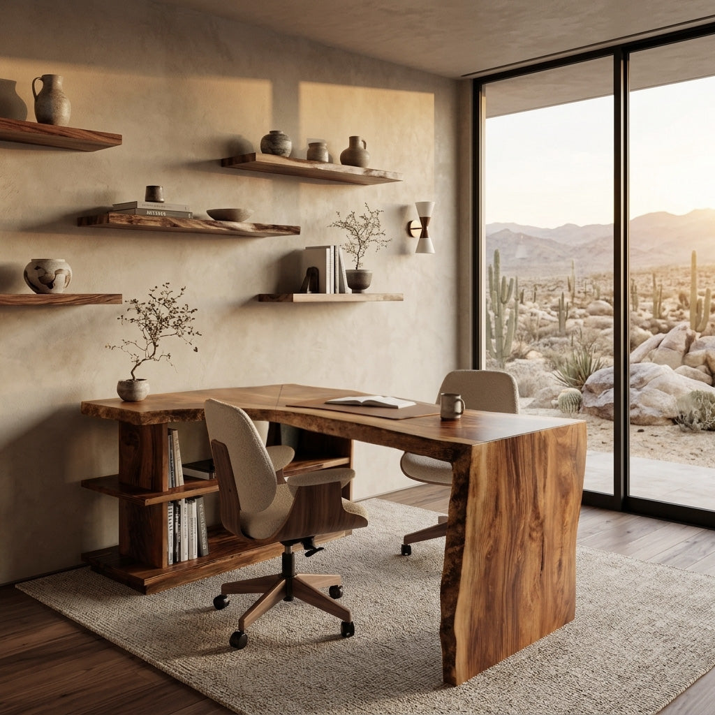 Modern L Shaped Desk With Bookshelf For Home Office - Image 3