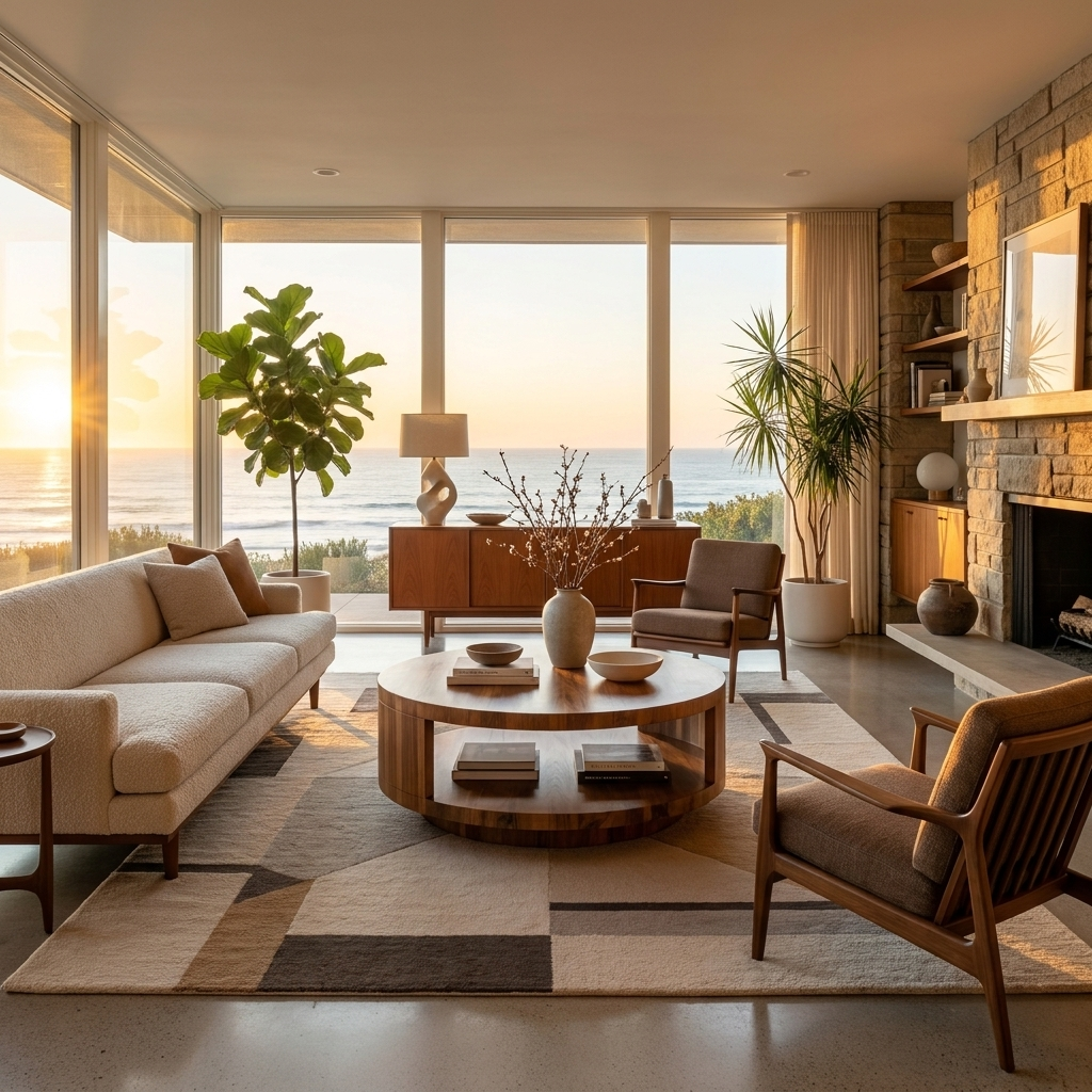 Modern Round Coffee Table With Shelf For Living Room And Lounge - Image 2