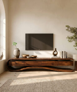 Alternative view of Contemporary Curved Rounded TV Console For Designer Living Room