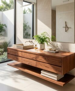 Alternative view of Contemporary Floating Bathroom Vanity With Multiple Drawers For Bathroom