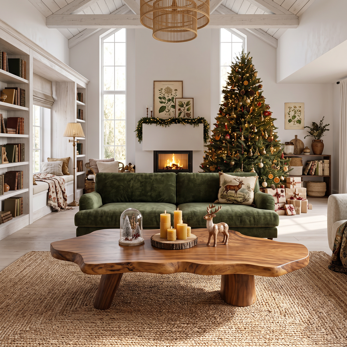 Mid Century Rustic Live Edge Coffee Table For Holiday Furniture - Image 3