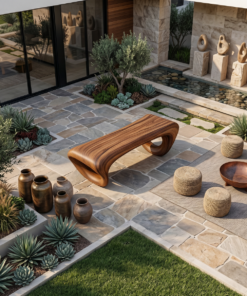 Alternative view of Modern Sculptural Outdoor Bench For Patio Or Garden Decor
