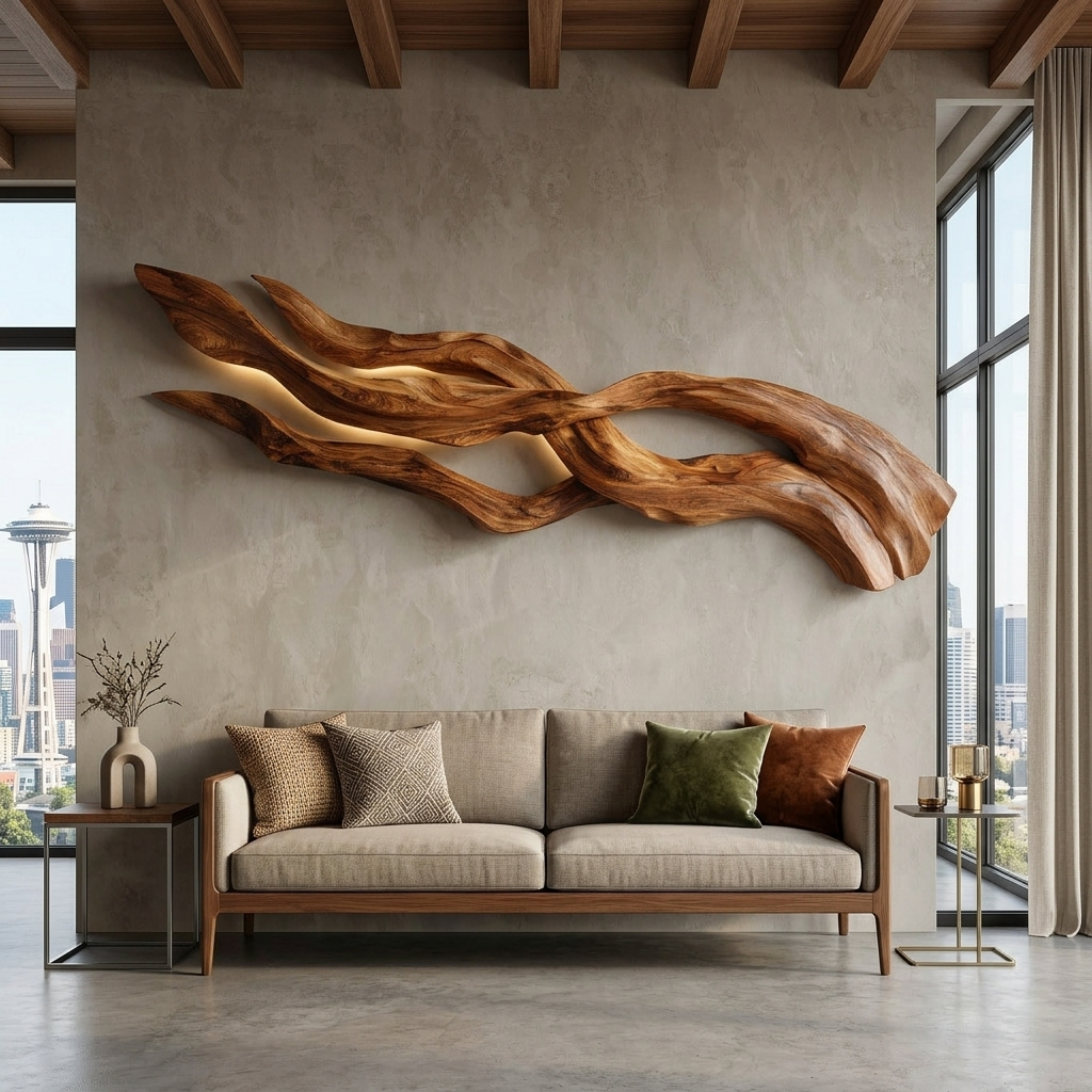 Contemporary Sculptural Wood Wall Art For Home Style - Image 3
