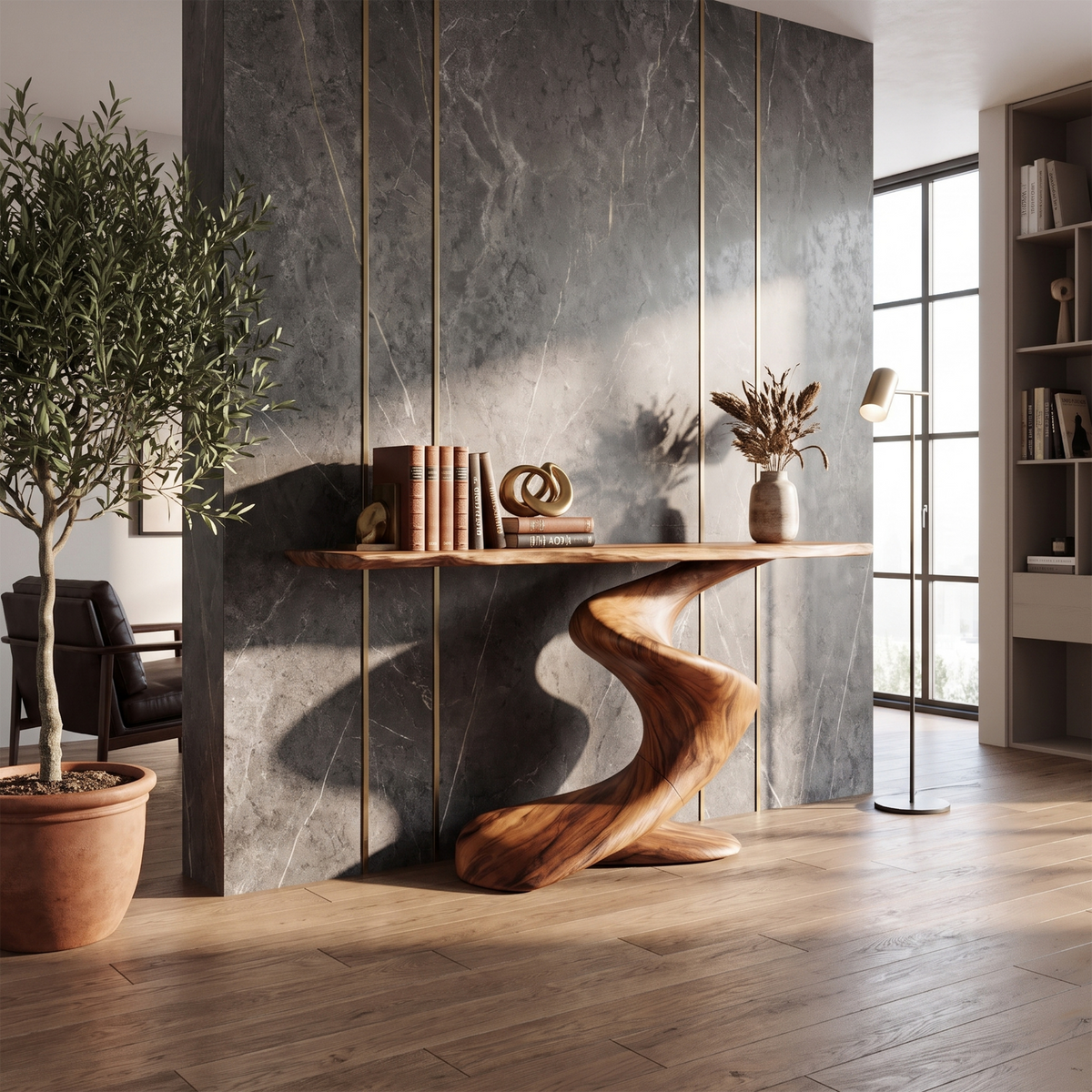 Handcrafted Wood Console Table Furniture Decor - Image 3