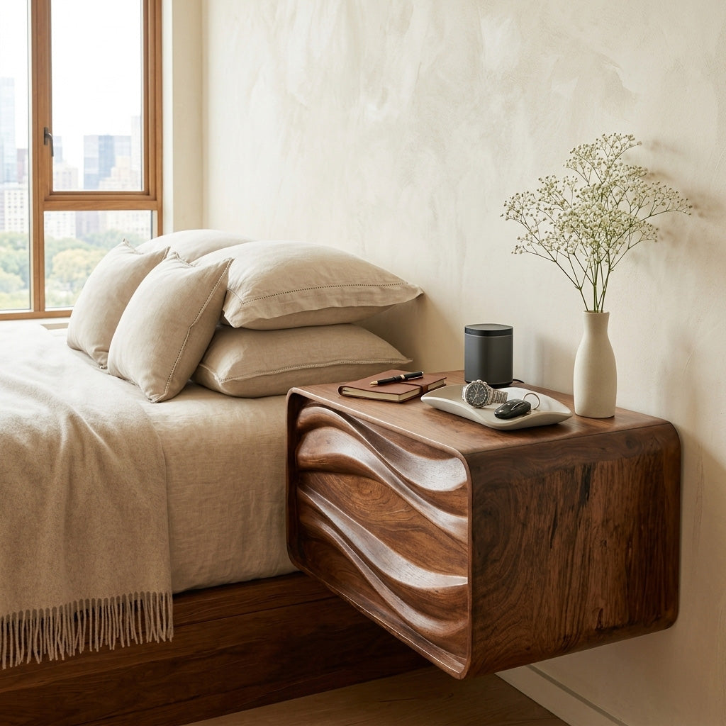 Organic Sculptural Floating Bedside Table For Bedroom Decor - Image 3