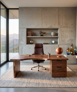 Alternative view of Organic Live Edge Desk For Office Or Studio Interior