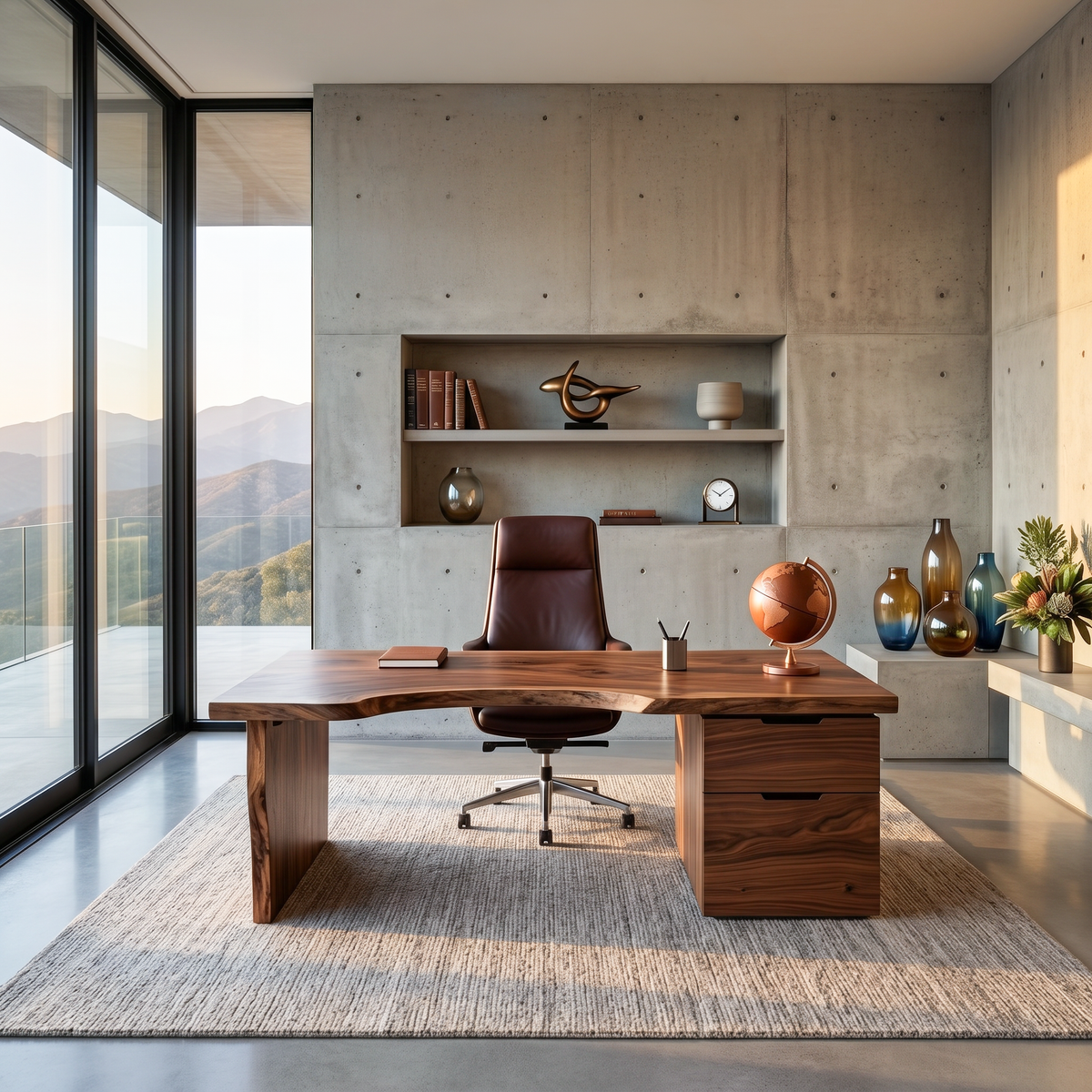 Organic Live Edge Desk For Office Or Studio Interior - Image 2