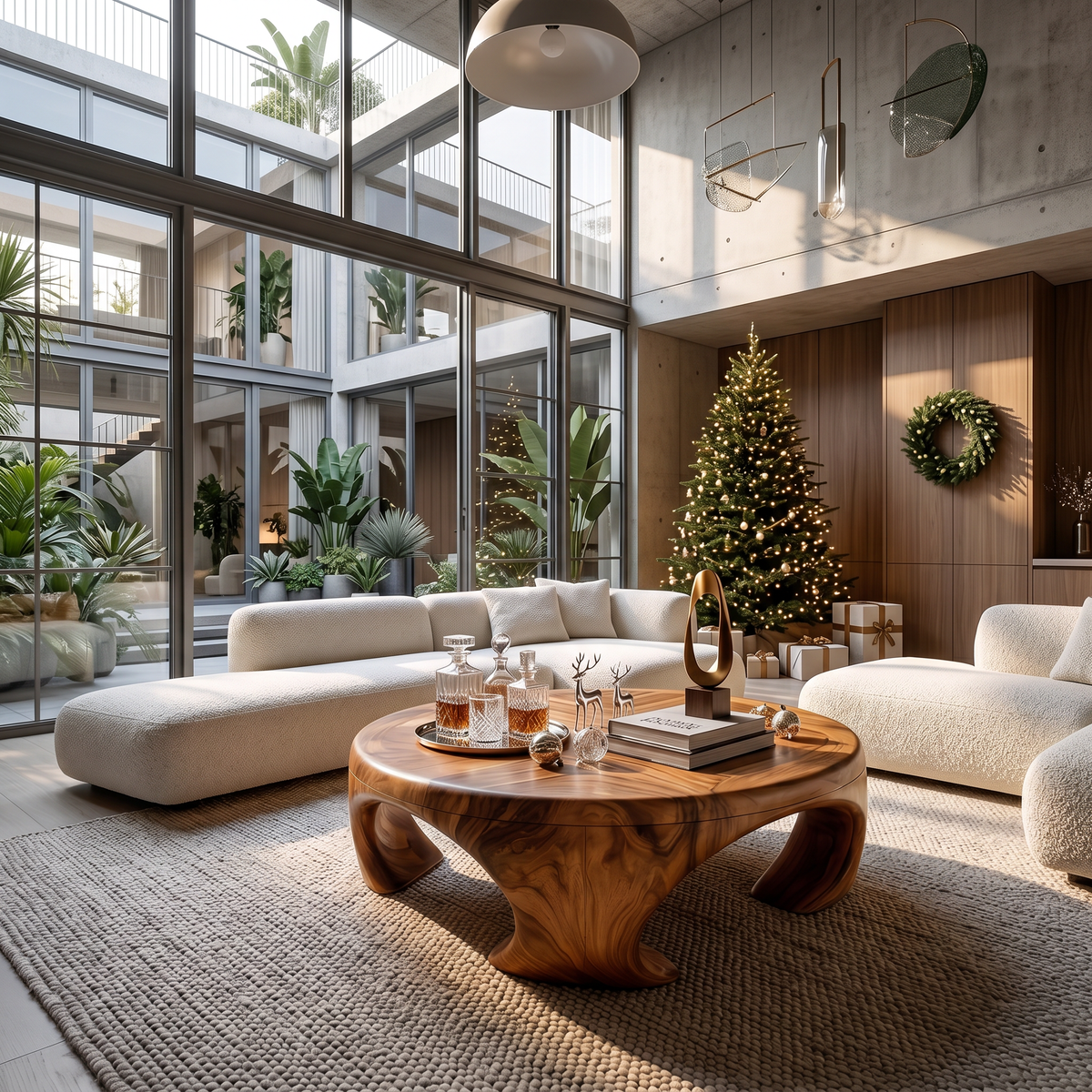 Farmhouse Wooden Coffee Table For Living Room Holiday Decoration - Image 3