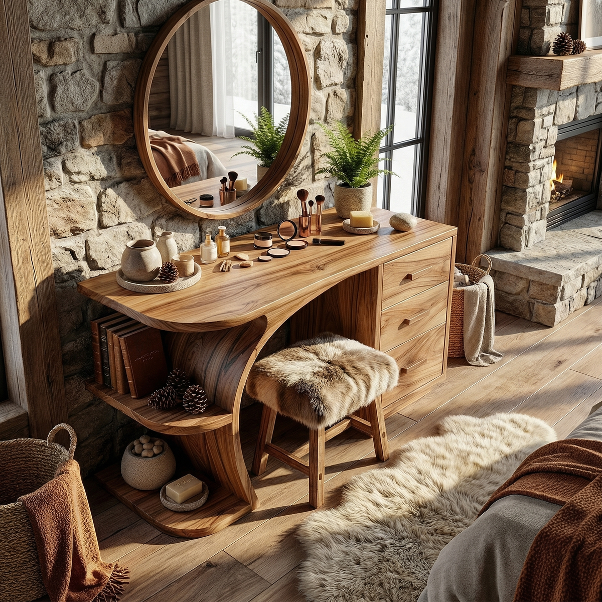 Elegant Makeup Vanity Table Personal Beauty Area Dressing Space - Image 3